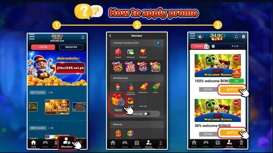 how to apply jiliko bonus